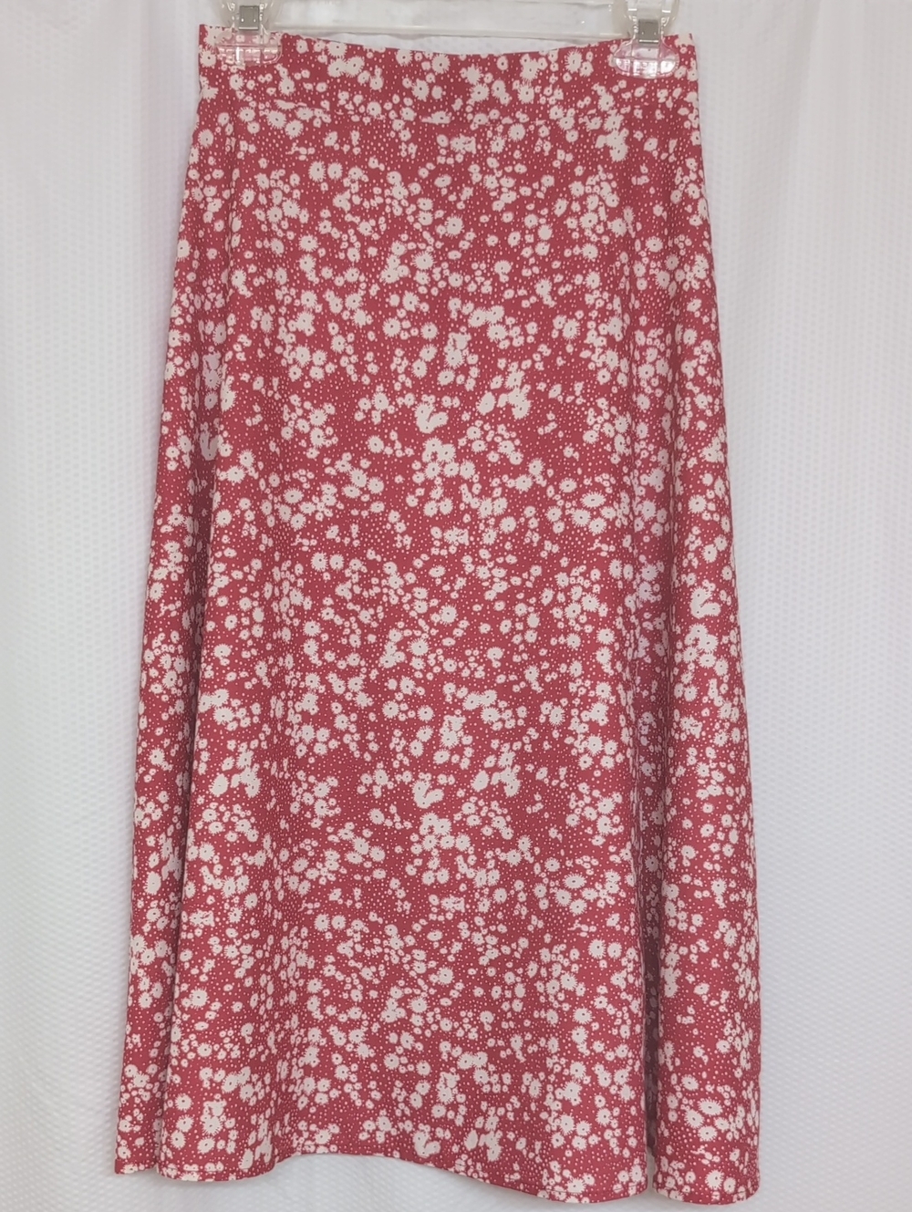 Floral Red A-Line Skirt - Elegant Everyday Style